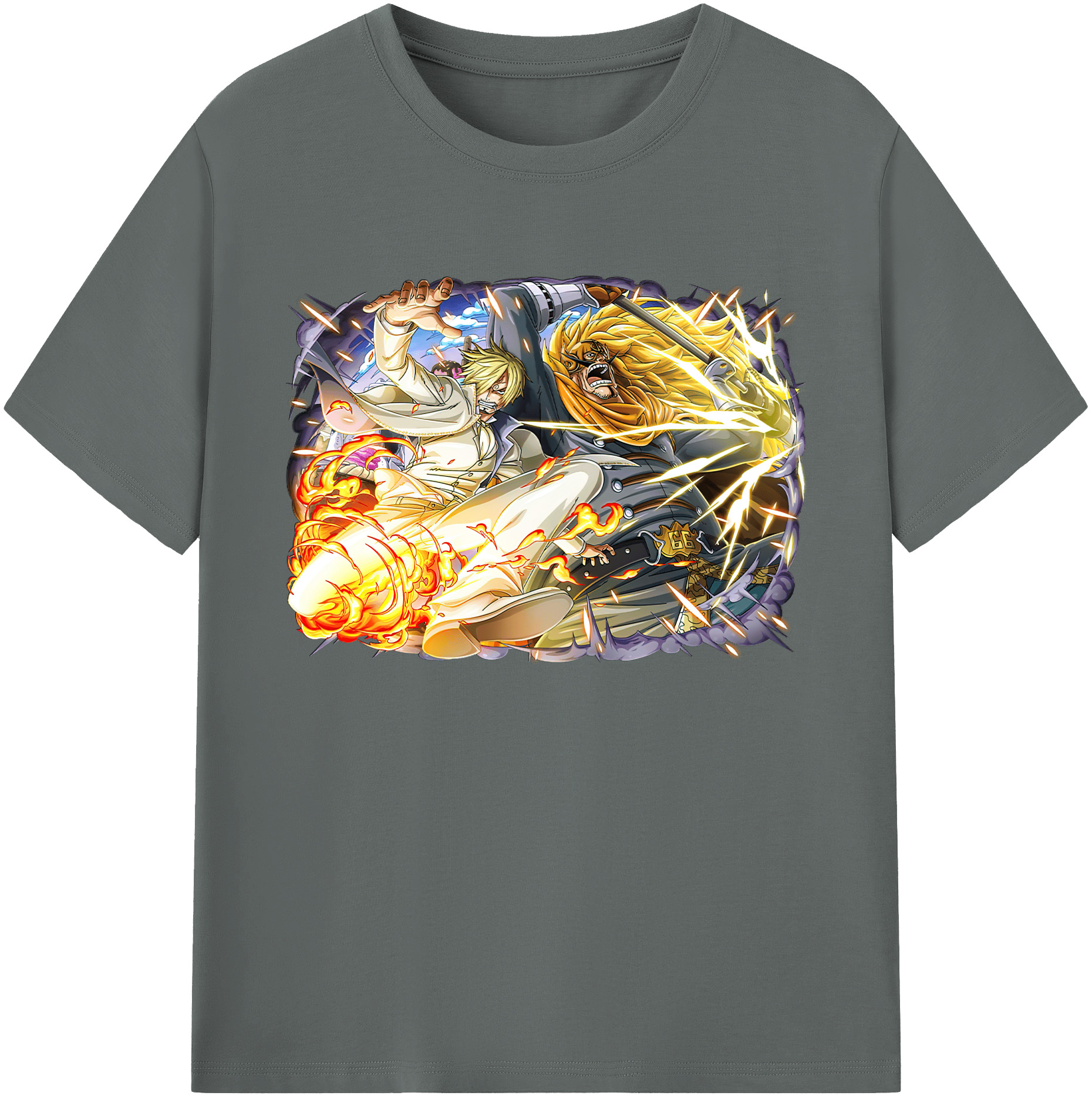 （画像用） ワンピース サンジ ONE PIECE Sanji 綿100％ メンズ半袖Tシャツ｜肌触りやわらか＆通気性